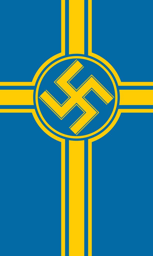 yellow on blue swedish swastika